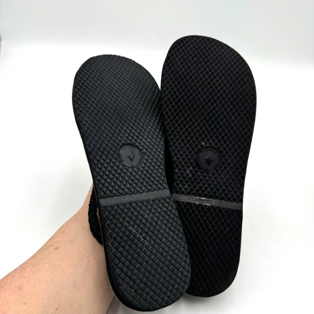 Women Woven Flat Rope Sandals Braided Beach Boho Sandals Slingwind Classic Black - Picture 7 of 10